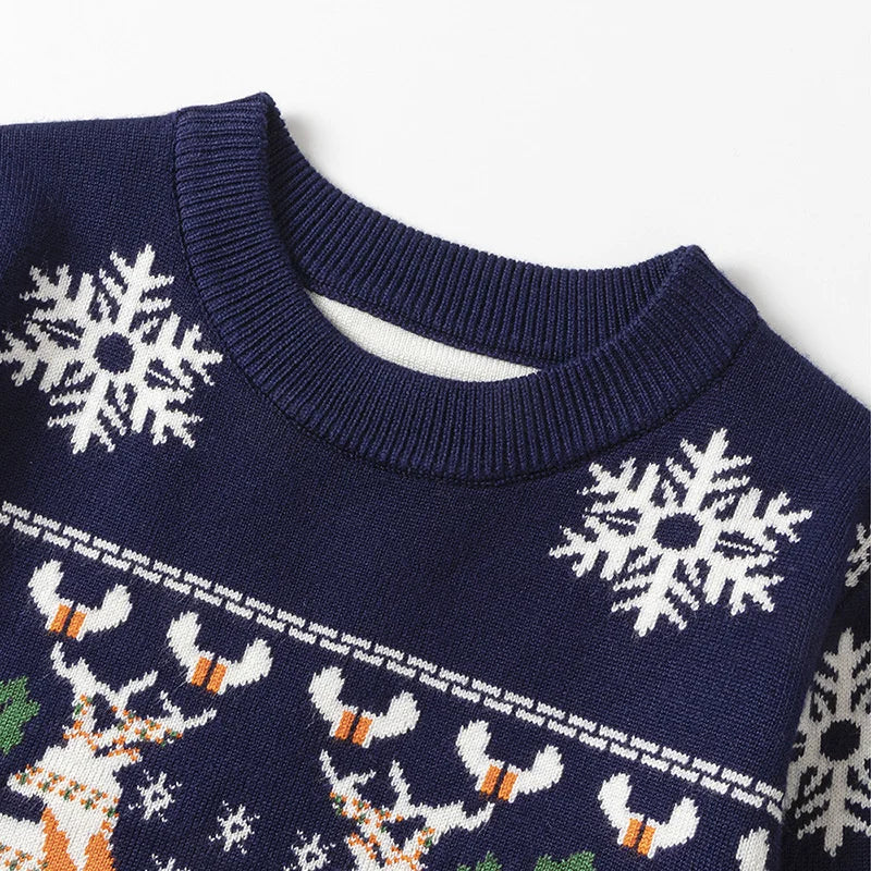 2024 Christmas Sweaters Autumn Winter Kids Warm Pullover Baby Cartoon Knitted Sweaters Children Clothes Boy Girl Xmas Jumper