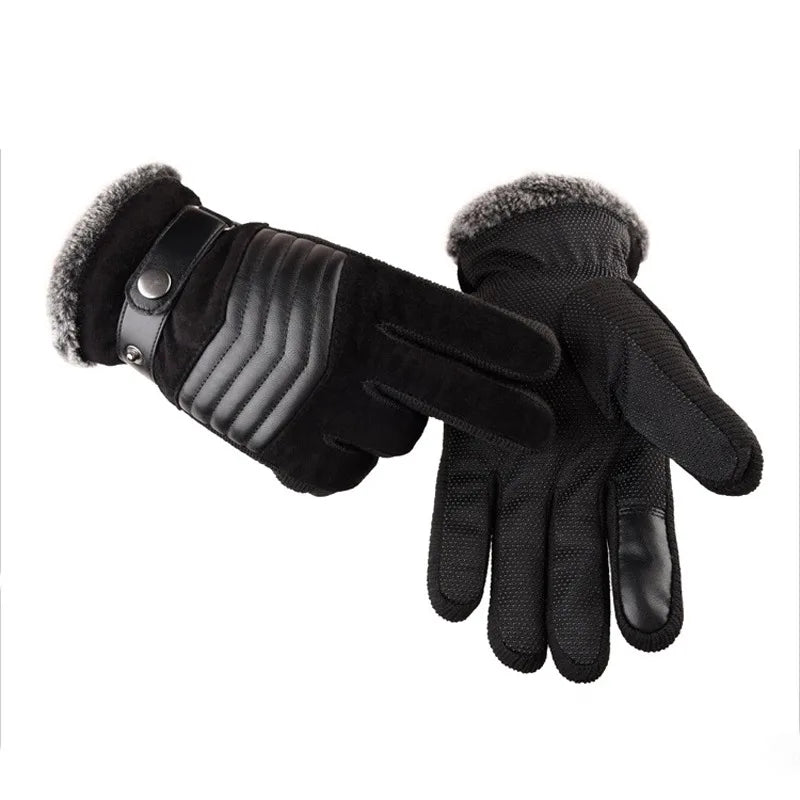 Touch Screen Winter Warm Men's Gloves Genuine Leather Casual Gloves Mittens for Men Outdoor Sport Full Finger Glove