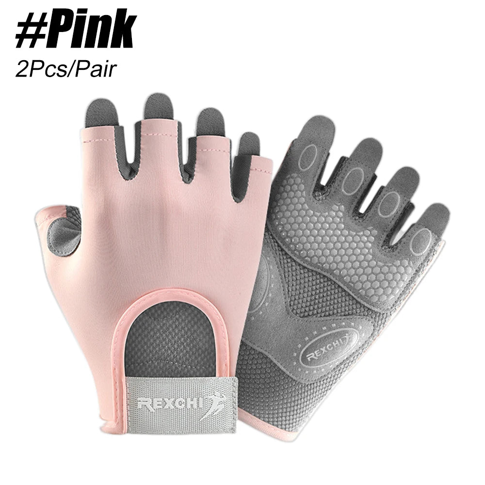 1Pair Workout Gloves Men Women Gym Lifting Fitness Climbing Exercises Work Out Wrist Belt Shock Absorb Foam Pad Palm Crossfit