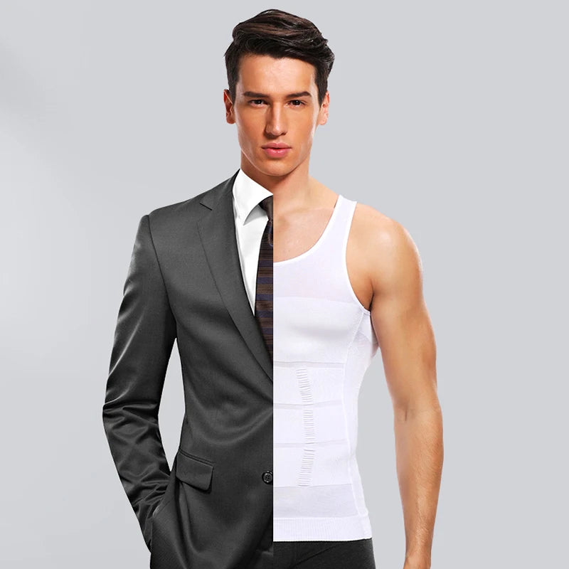 Men Slimming Body Shaper Vest Shirt Abs Abdomen Slim Gym Workout Corset Tummy Control Compression Tank Top Sleeveless Shapewear
