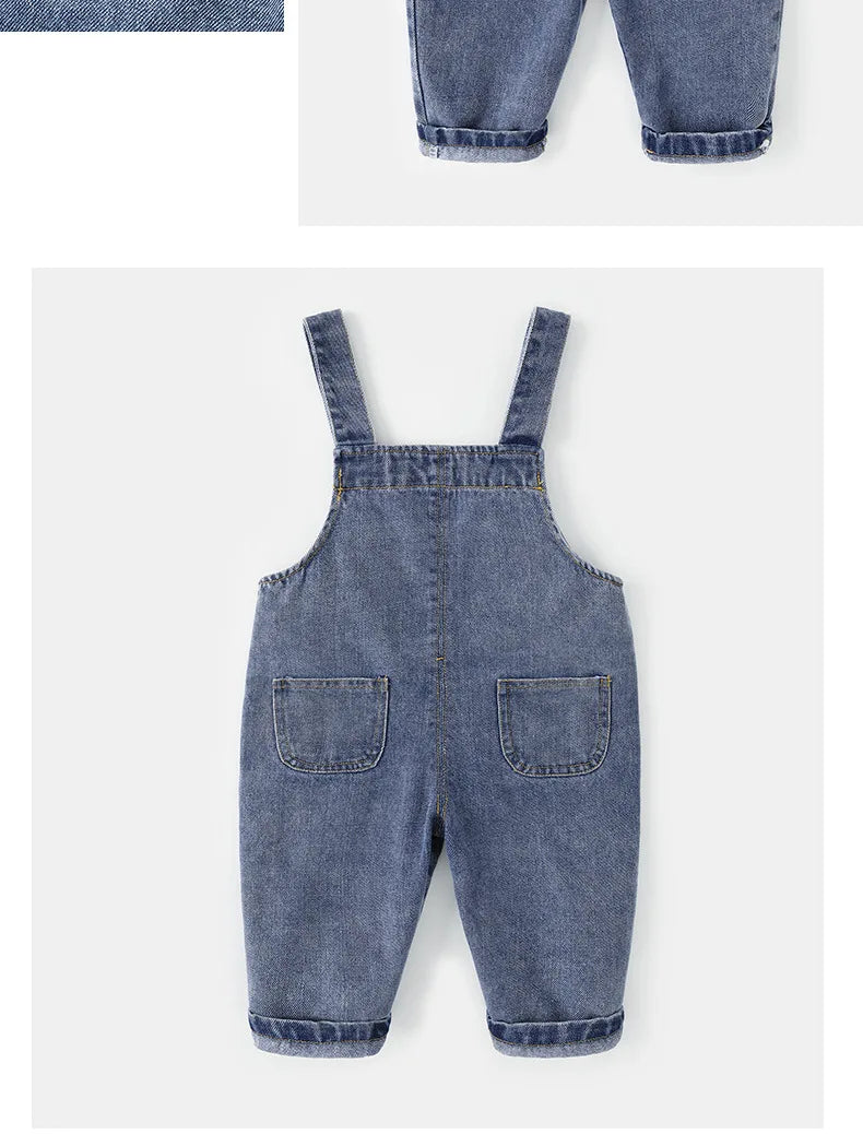 MILANCEL New Arrival Children Clothes Baby Girls Boys Overalls Solid Brief Style Toddler Denim Overol Jumpsuits