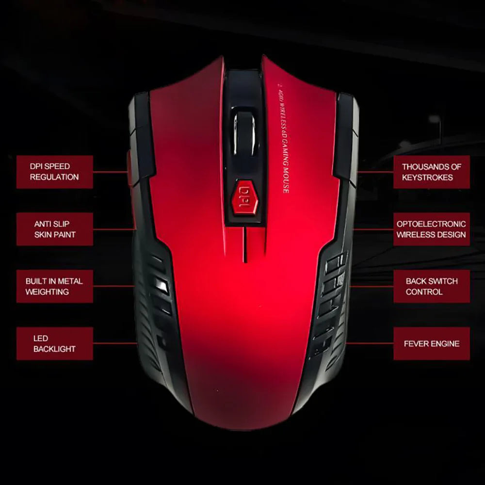 2.4GHz Wireless Mouse Optical Mice Mouse Gaming with USB Receiver Gamer 2000DPI 6 Buttons Mouse For Computer Laptop Accessories