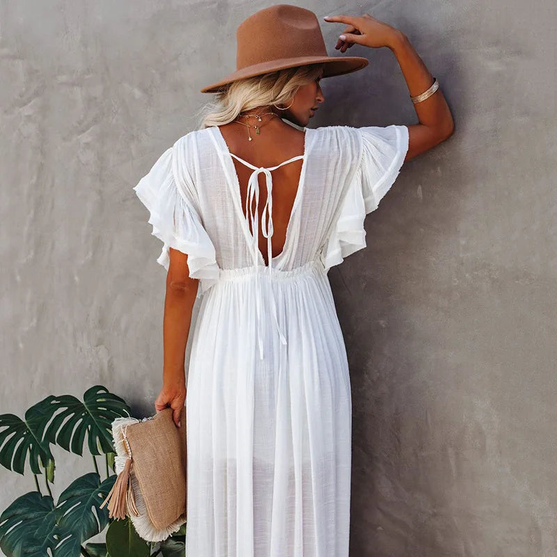 Women Swimsuit Cover Up Open Front Long Beach Kimono Cardigan Swim Bathing Suit Kimono