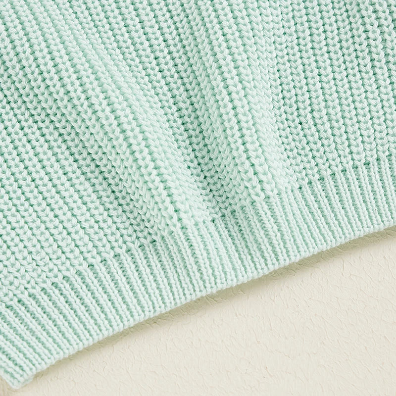 Suefunskry Newborn Baby Girl Boy Knitted Long Sleeve Autumn Winter Sweater Solid Loose Pullover Casual Tops Kids Clothes 3M-5Y