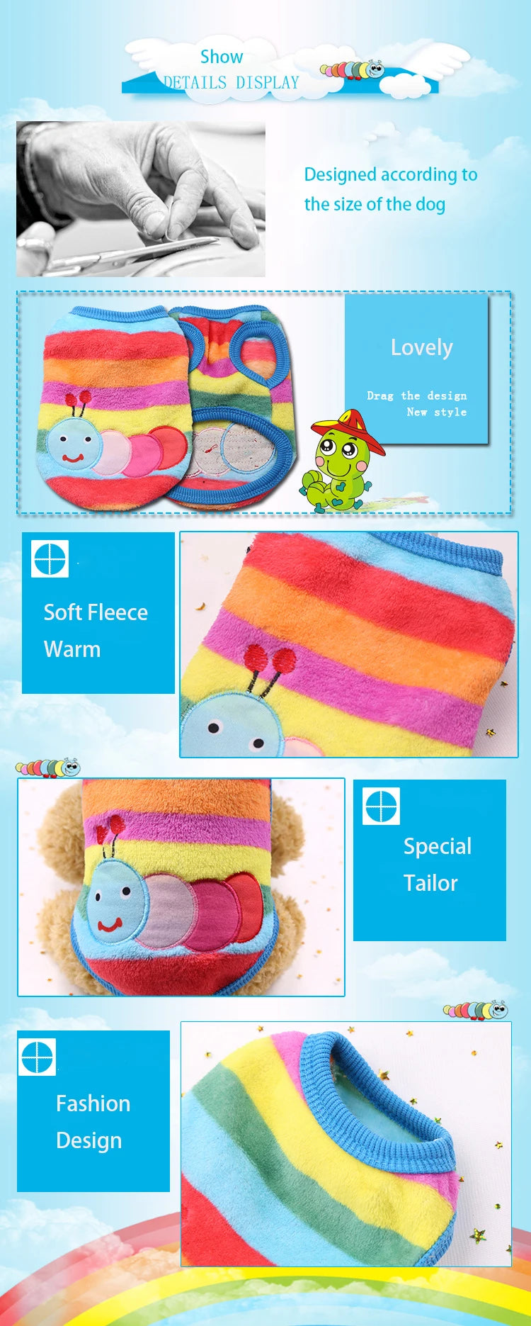 Cute Dog Clothes Winter Vest For Small Dogs Cats Warm Pets Sweater Soft Flannel Puppy Puffer Jacket Dog Accessories Supplies Xxs