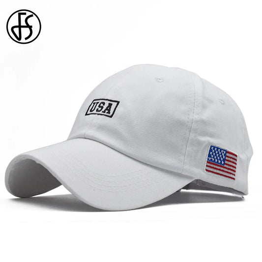 FS White American Flag Baseball Caps For Men Brand Streetwear Hip Hop Cap Cotton Women Snapback Trucker Hats Bones Masculinos