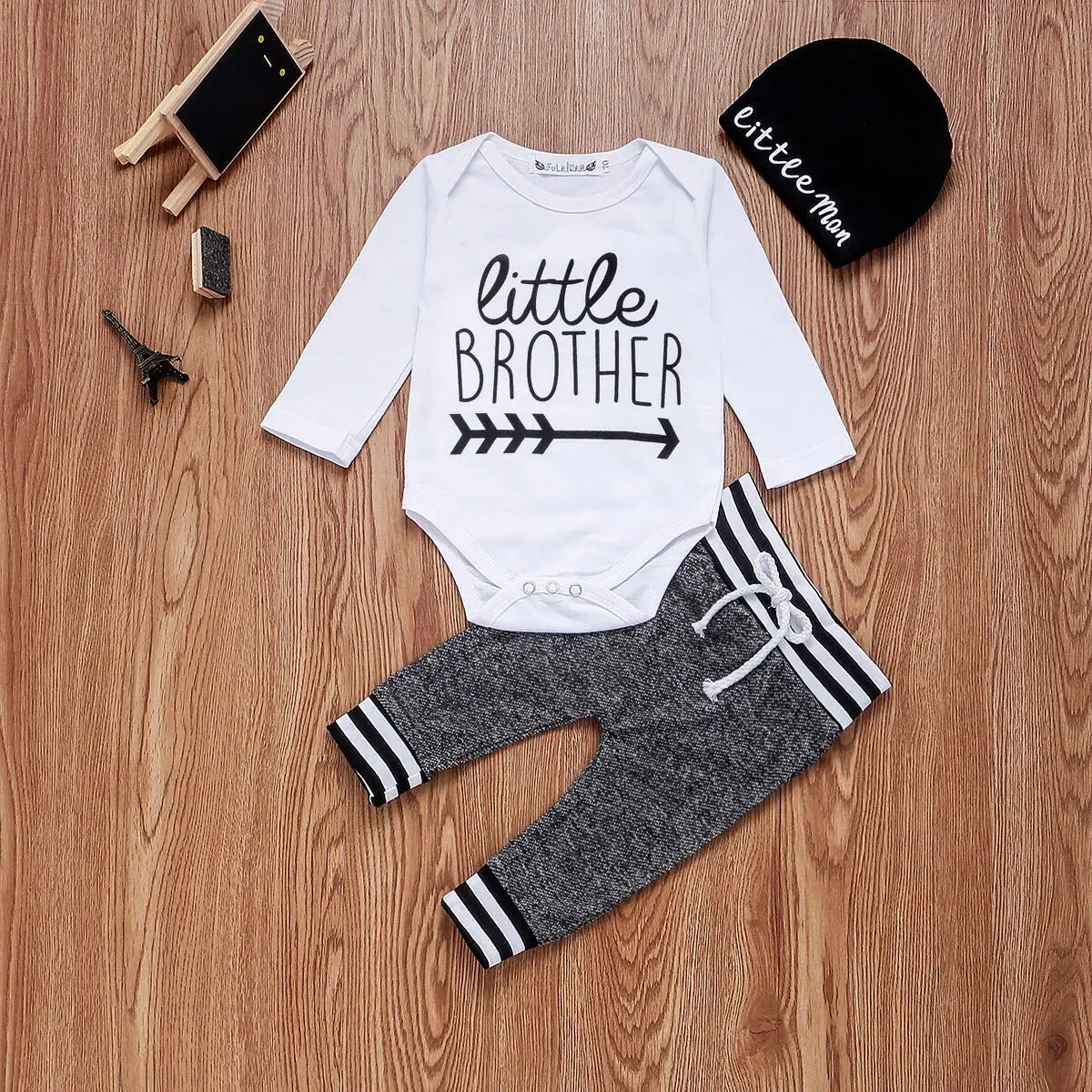 0-18Months Newborn Infant Baby Boy Clothes Cotton Sets Long Sleeve Romper Pant Hats Outfit 3Pcs Baby Warm Clothing