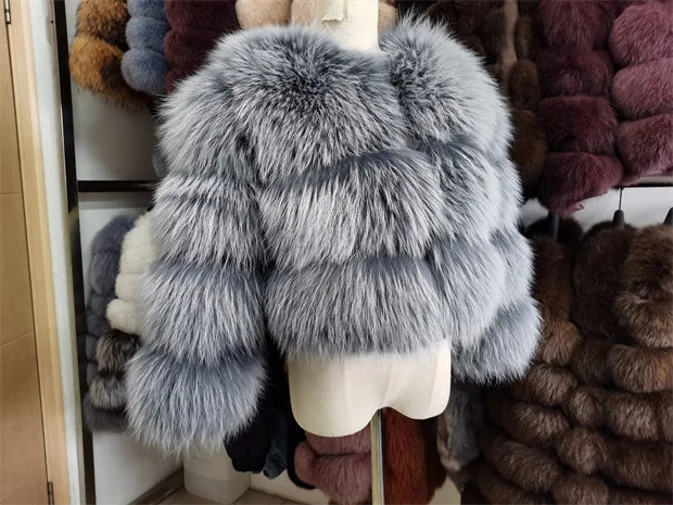 MAOMAOKONG Super Hot Winter Women Luxury Thick Real Raccoon Fur Coat Natural Fox Fur Jacket Plus Size Furry Jackets Female Vest