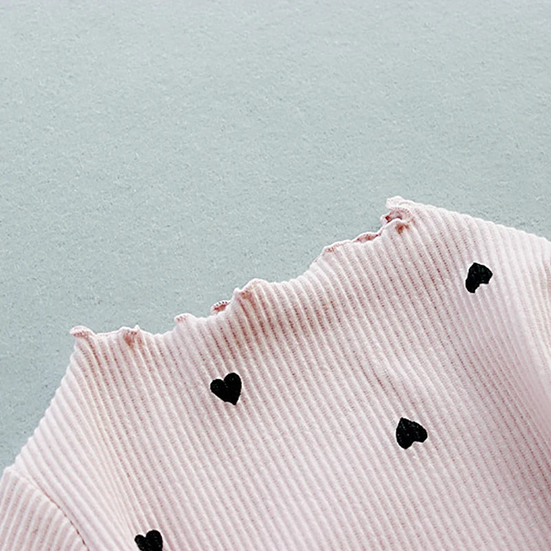 Menoea Girls Lovely Heart Print Sweaters New Autumn Kids Baby Pattern Clothing Fashion Clothes Casual Outfits Knit Girls Sweater