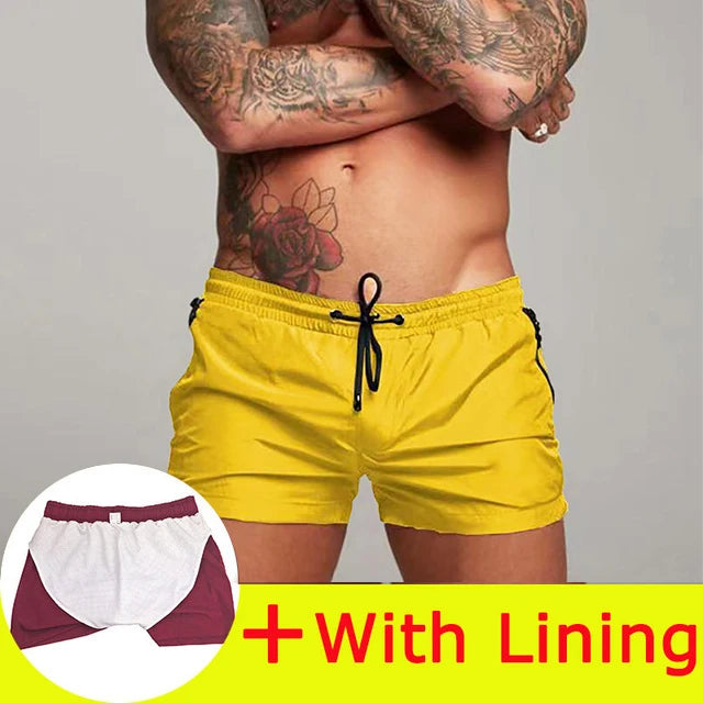 2025 Man Beach shorts Quick Dry Swimming Shorts gay Swimwear Man Swimsuit Swim Trunks Summer Bathing Beach Wear Surf Boxer mayo