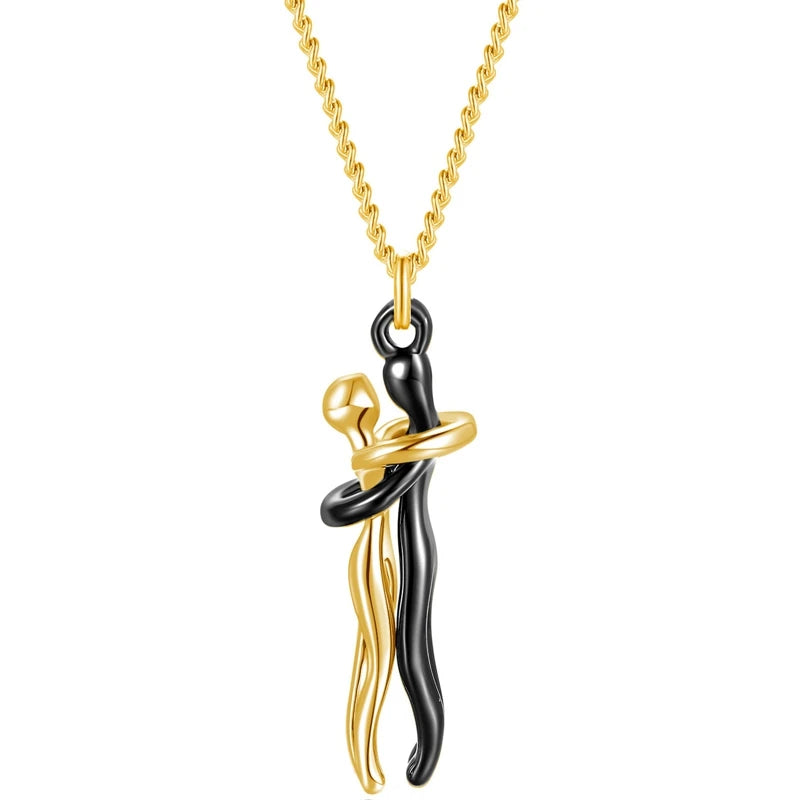 Exquisite Couple Hugging Pendant Necklace For Women Fashion Pendants For Couple Necklace Love Valentine's Day Jewelry