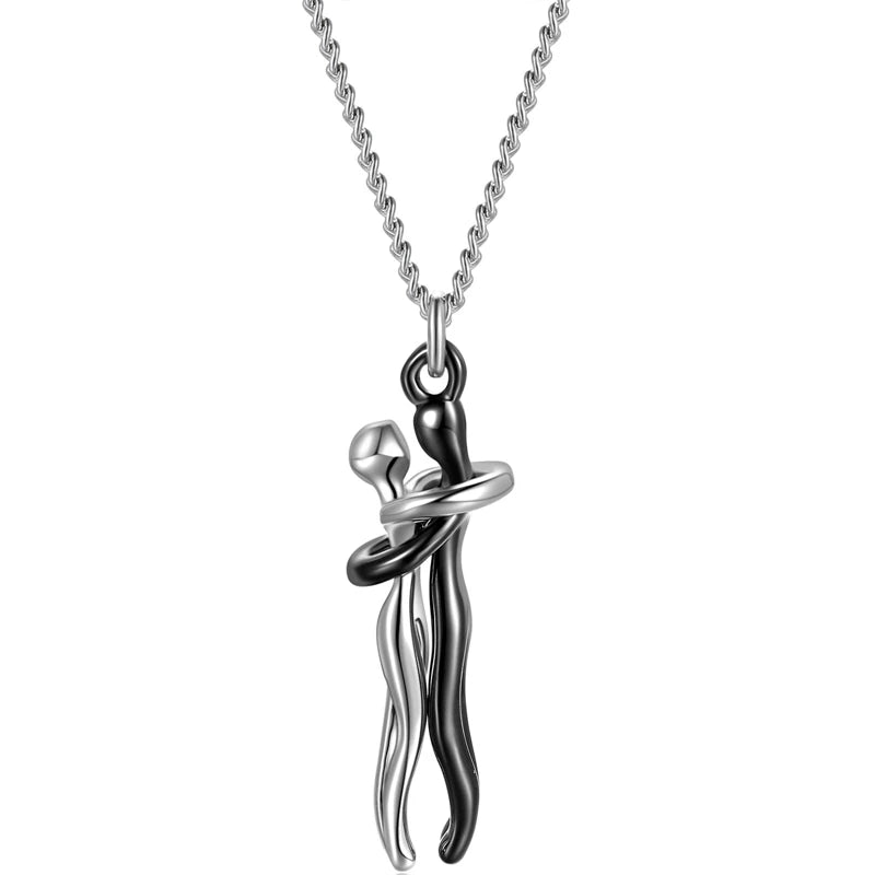 Exquisite Couple Hugging Pendant Necklace For Women Fashion Pendants For Couple Necklace Love Valentine's Day Jewelry
