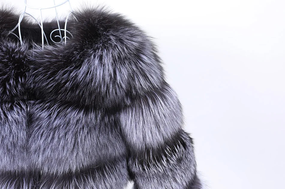 MAOMAOKONG Super Hot Winter Women Luxury Thick Real Raccoon Fur Coat Natural Fox Fur Jacket Plus Size Furry Jackets Female Vest