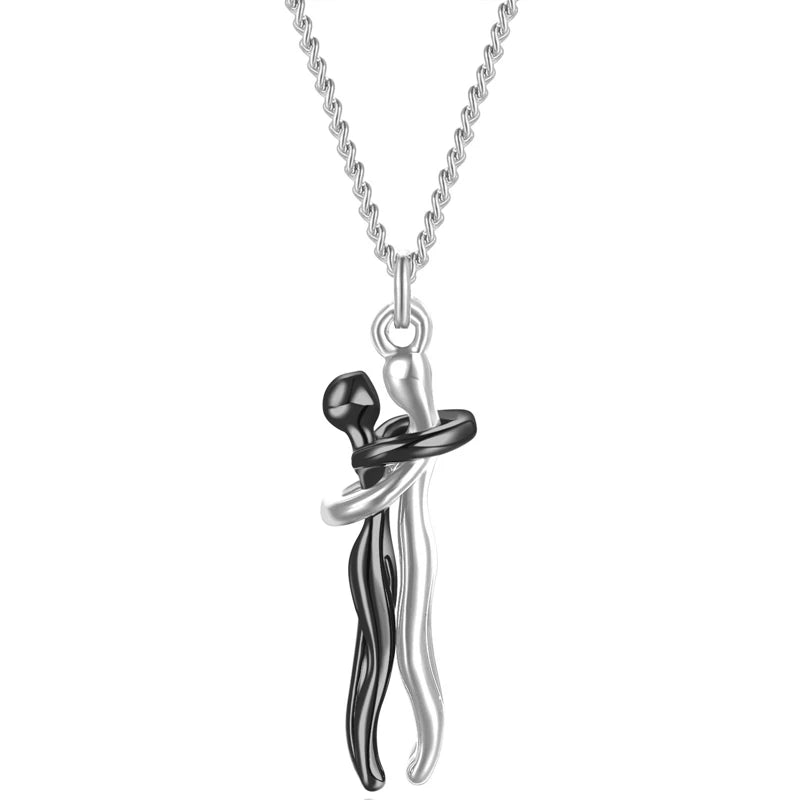 Exquisite Couple Hugging Pendant Necklace For Women Fashion Pendants For Couple Necklace Love Valentine's Day Jewelry
