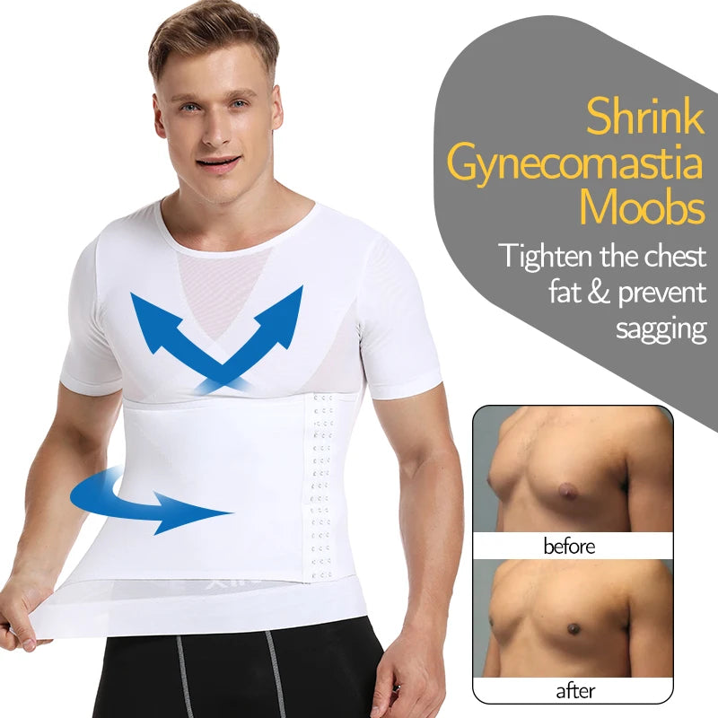 Men Body Shaper Waist Trainer Tummy Control T-Shirt Compression Shirts Weight Loss Slimming Underwear Abdomen Slim Tank Tops