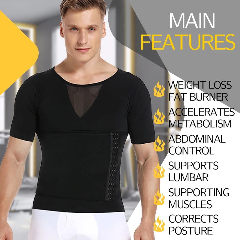 Men Body Shaper Waist Trainer Tummy Control T-Shirt Compression Shirts Weight Loss Slimming Underwear Abdomen Slim Tank Tops