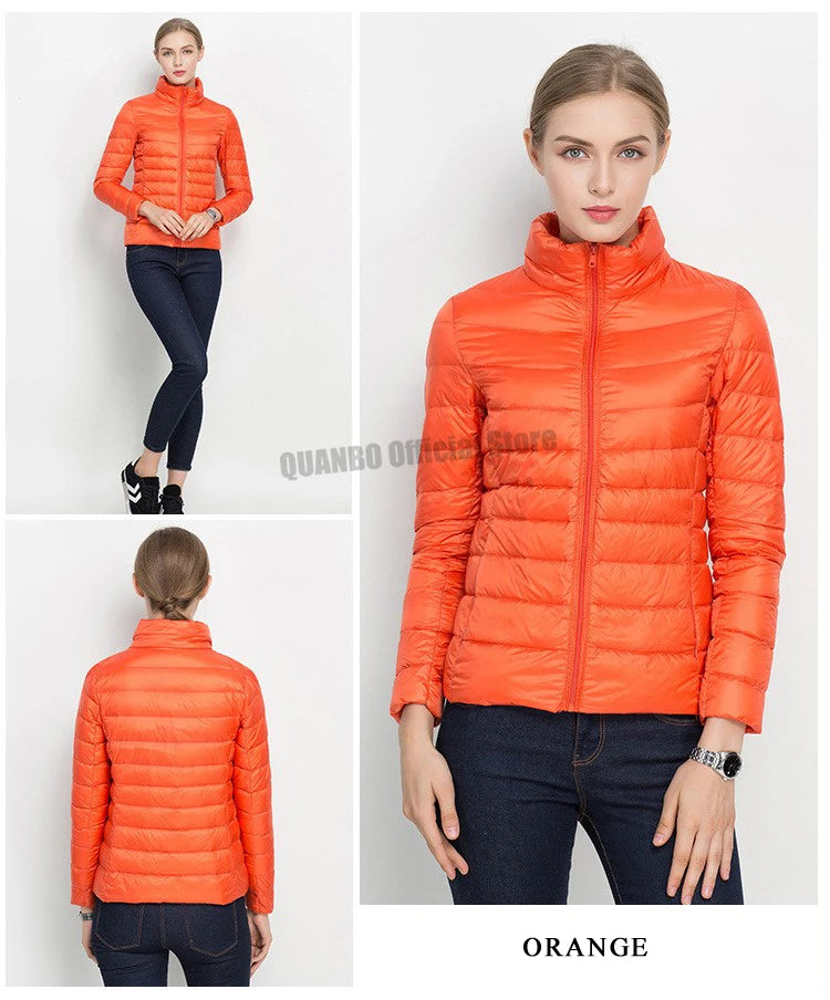 Women Spring Jacket Fashion Short Ultra Lightweight Packable Puffer Coats 15 Colors Female Down Warm Korean Slim Fit Parkas 5XL