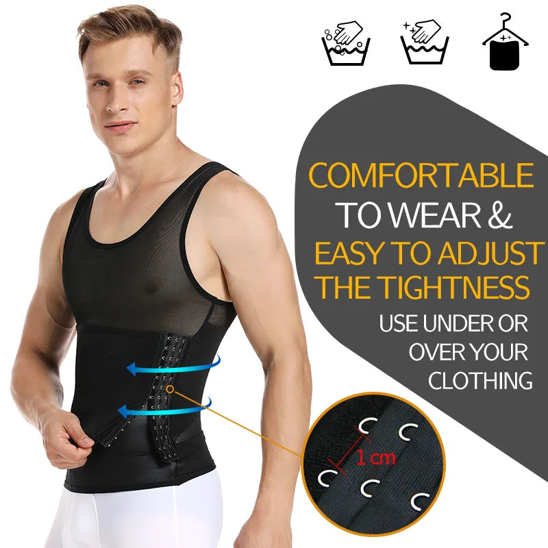 Men Body Shaper Waist Trainer Tummy Control T-Shirt Compression Shirts Weight Loss Slimming Underwear Abdomen Slim Tank Tops