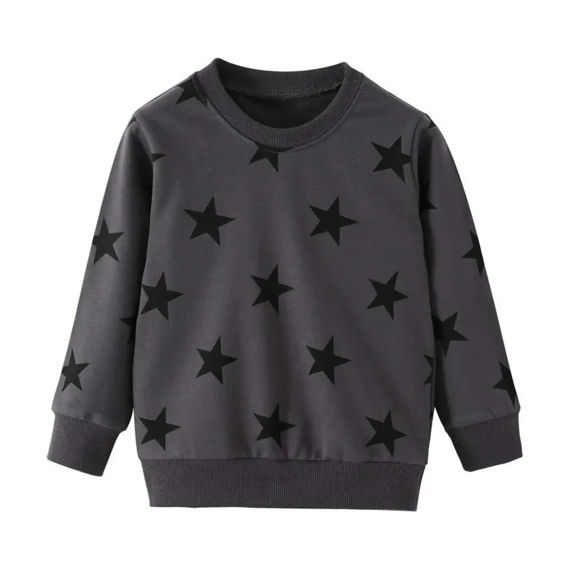 Jumping Meters 2-7T Long Sleeve Stars Print Boys Girls Sweatshirts Autumn Spring Kids Clothes Hot Selling Shirts Tops