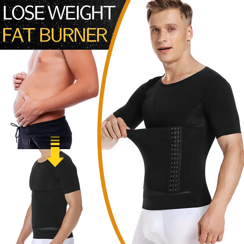 Men Body Shaper Waist Trainer Tummy Control T-Shirt Compression Shirts Weight Loss Slimming Underwear Abdomen Slim Tank Tops
