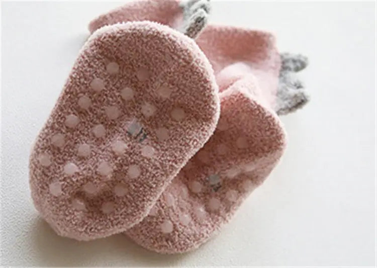 Newborn To 5 Years Old Baby Girl Socks Children Clothes Coral Fleece Kids Girls Anti Slip Socks Winter Warm Baby Boy Socks