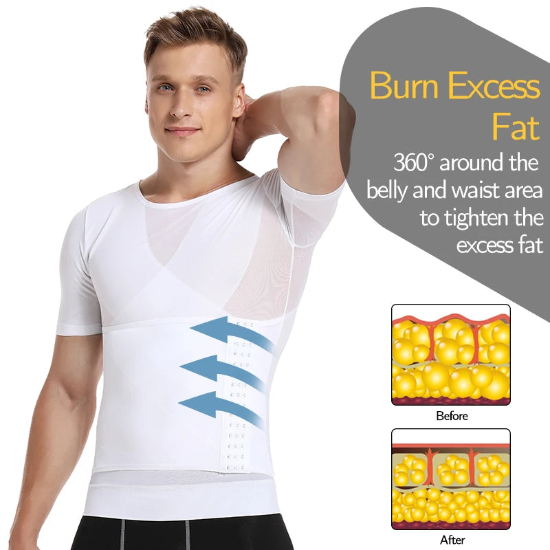 Men Body Shaper Waist Trainer Tummy Control T-Shirt Compression Shirts Weight Loss Slimming Underwear Abdomen Slim Tank Tops