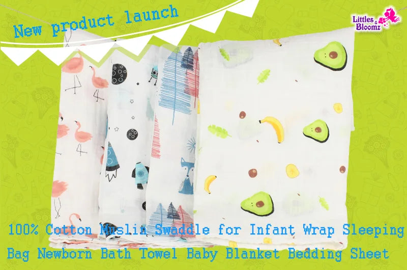 [Littles&Bloomz] Baby Girl Boy Feeding Bibs Waterproof Apron Cartoon Towel Kids Toddler Dinner baberos Bandanas Burp Cloths