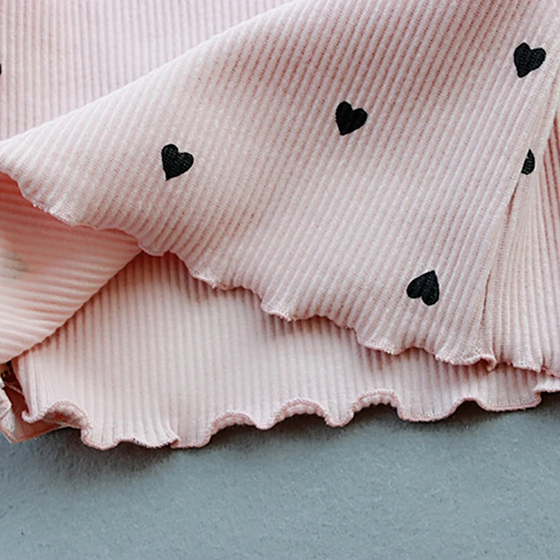 Menoea Girls Lovely Heart Print Sweaters New Autumn Kids Baby Pattern Clothing Fashion Clothes Casual Outfits Knit Girls Sweater