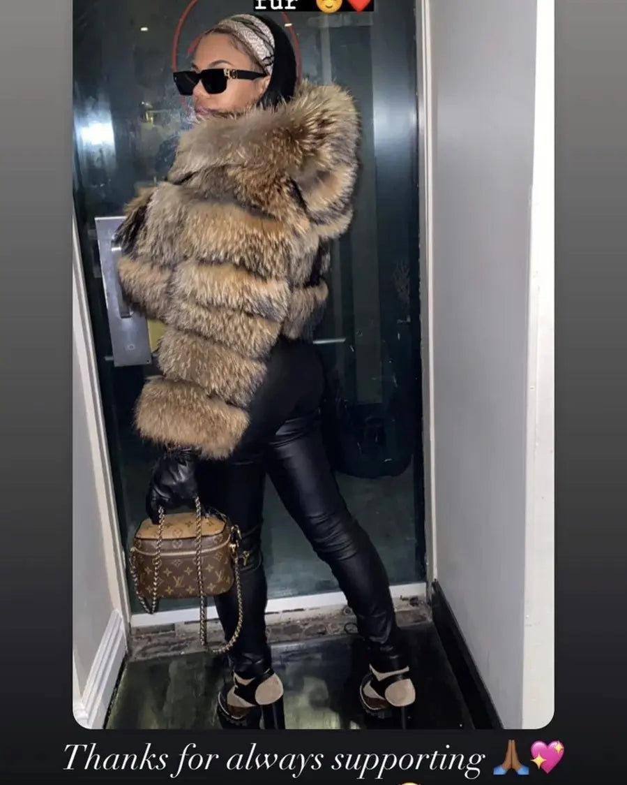 MAOMAOKONG Super Hot Winter Women Luxury Thick Real Raccoon Fur Coat Natural Fox Fur Jacket Plus Size Furry Jackets Female Vest