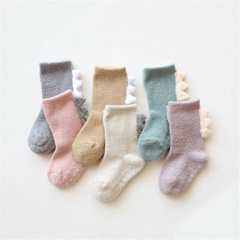 Newborn To 5 Years Old Baby Girl Socks Children Clothes Coral Fleece Kids Girls Anti Slip Socks Winter Warm Baby Boy Socks