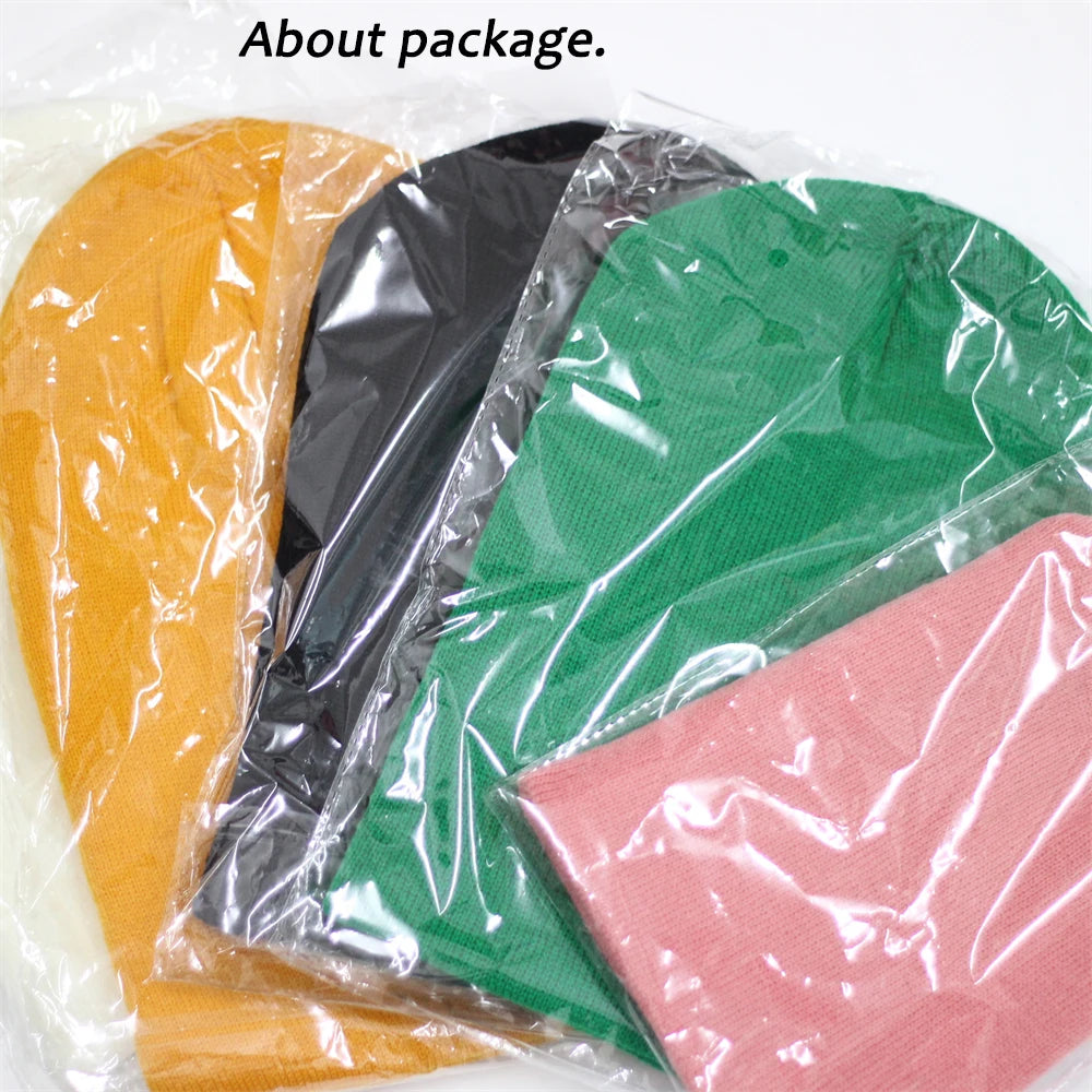 Dad Mother Kids Baby Hats for Girl Boy Newborn Beanie Infant Candy Color Winter Autumn Family Warm Knitted Parent Children Hat