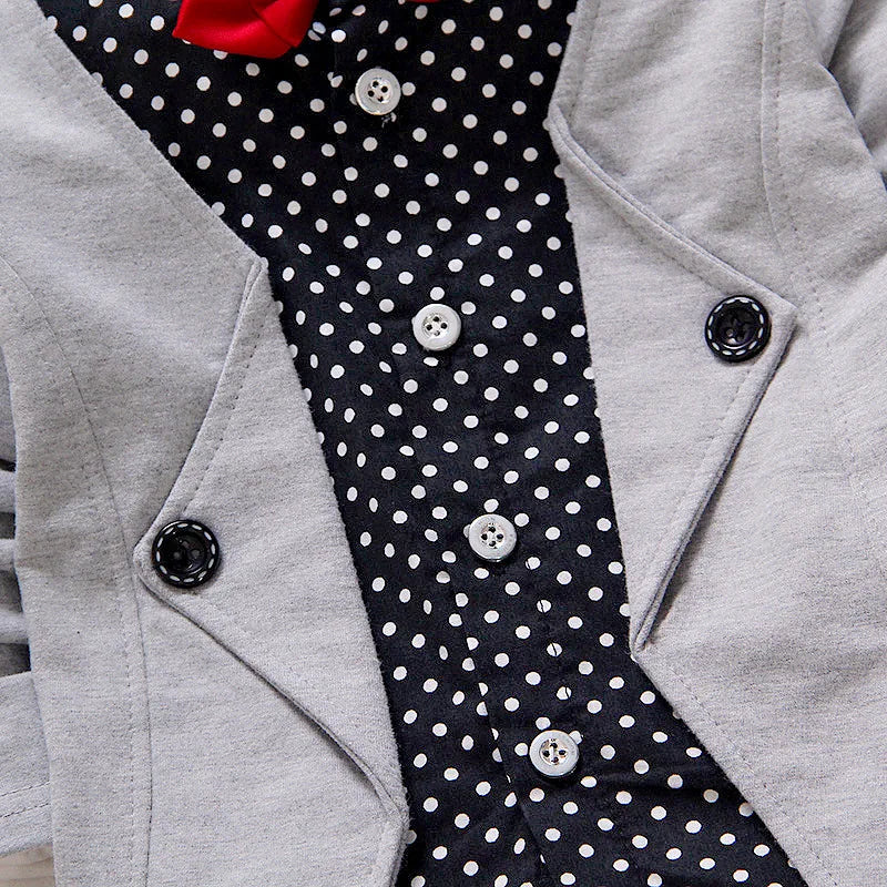 Kids Thinner Clothes Sets Spring Autumn Tracksuit Baby Boys Kid Long Sleeve Gentleman Suits Children T Shirt Pants Clothing Sets