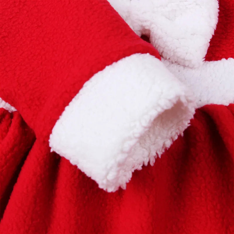 Christmas Baby Santa Claus Cosplay Costume Baby Boys Girls 3/4 Sleeve Clothes Toddler Kids Dress Children Clothing for 1-8 Years