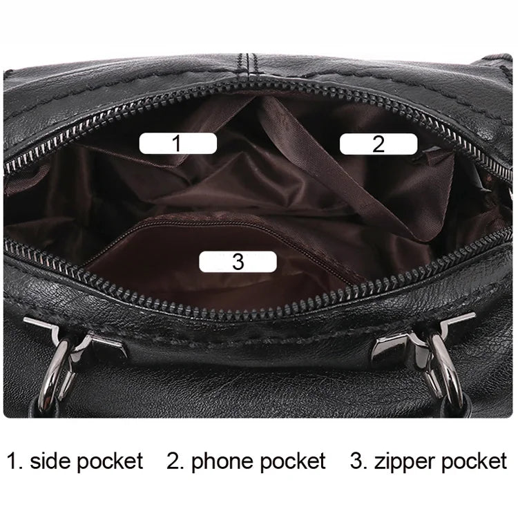 REPRCLA Fashion Elegant Handbag Women Shoulder Bag High Quality Crossbody Bags Designer PU Leather Ladies Hand Bags Tote