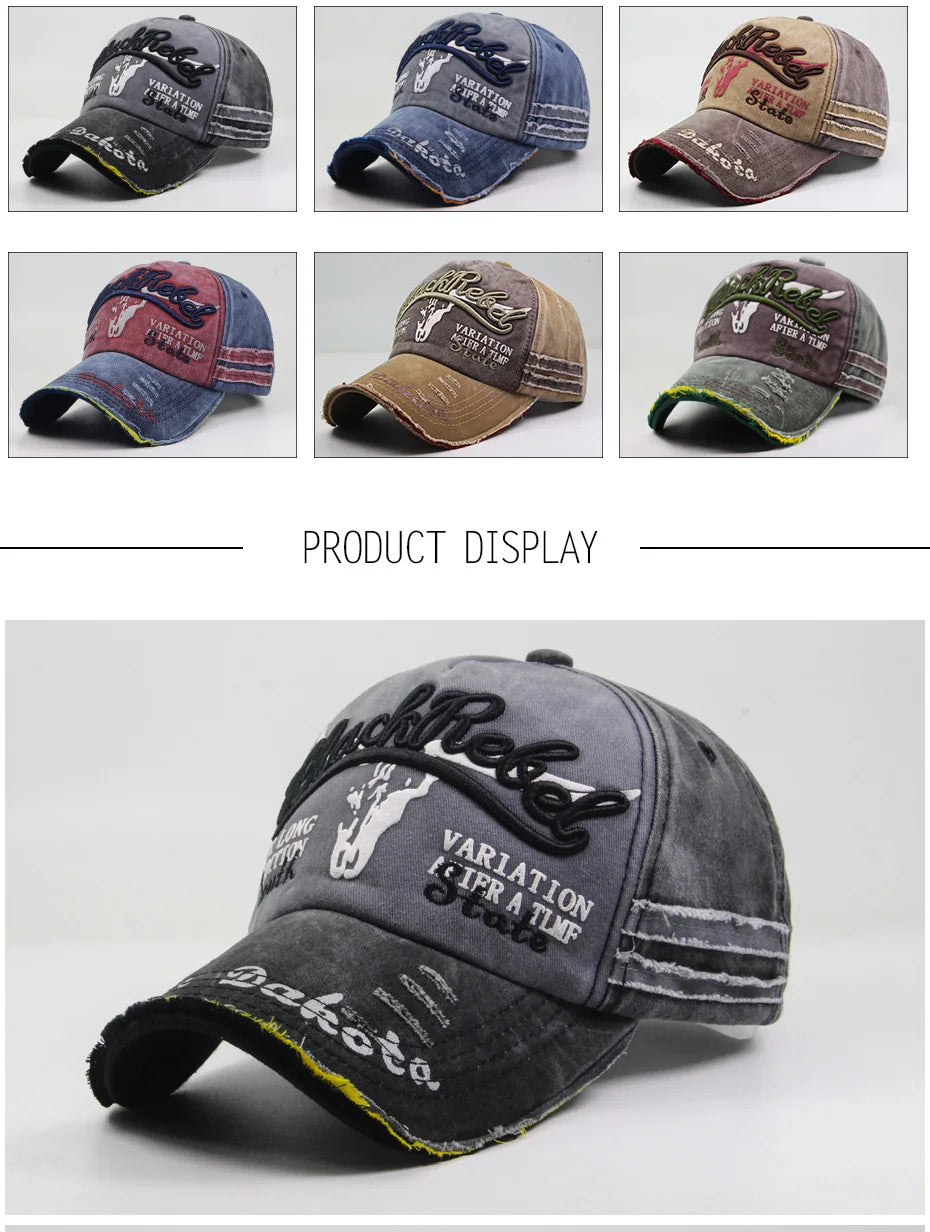 CNTANG Summer Fashion Vintage Baseball Cap Casual Washed Cotton Snapback Embroidery Caps For Men Women Fashion Hat Unisex gorras
