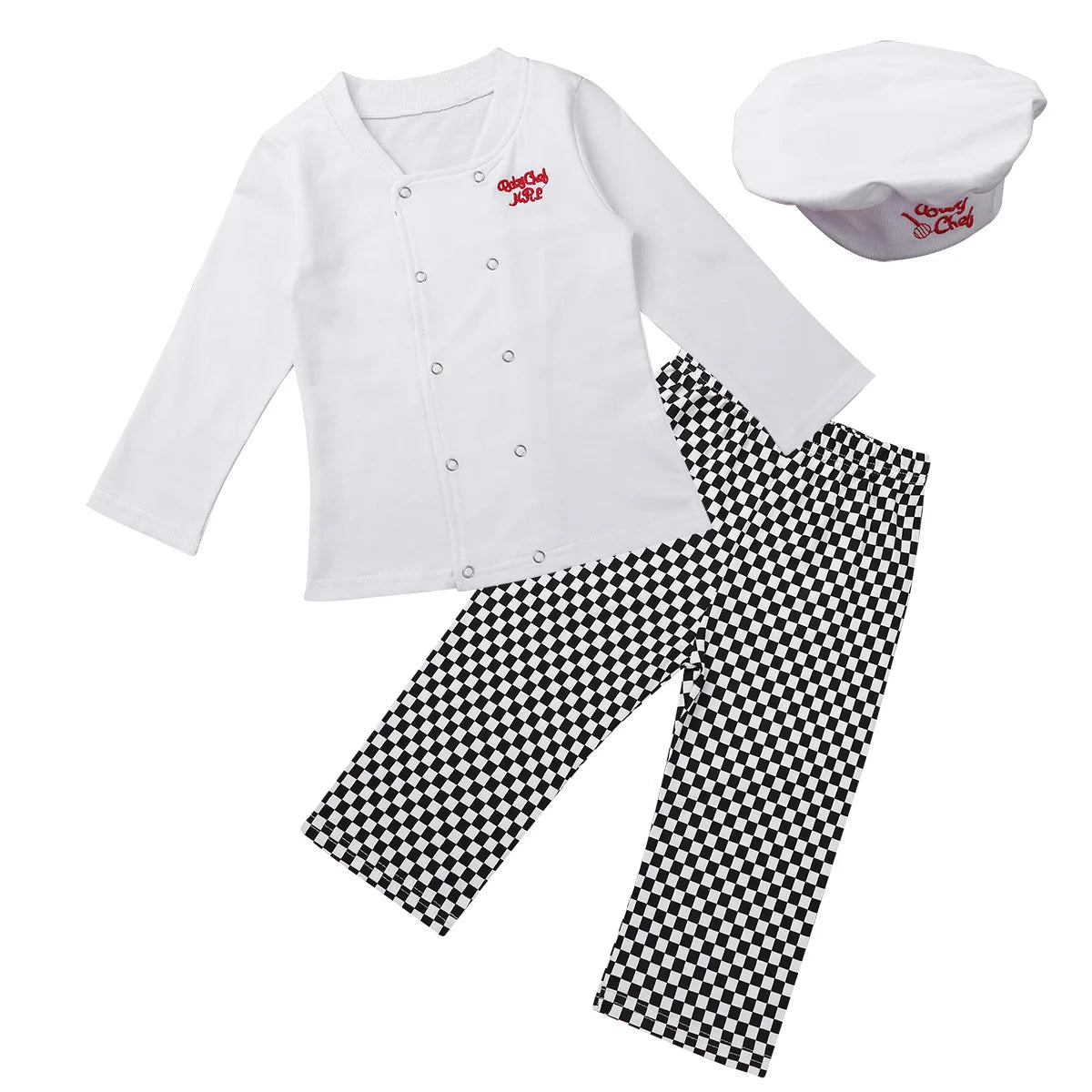 Baby Toddler Boys Girls Cook Chef Halloween Cosplay Outfits Baby Cook Chef Kitchen Uniform T-shirt Pants Hat Photography Costume