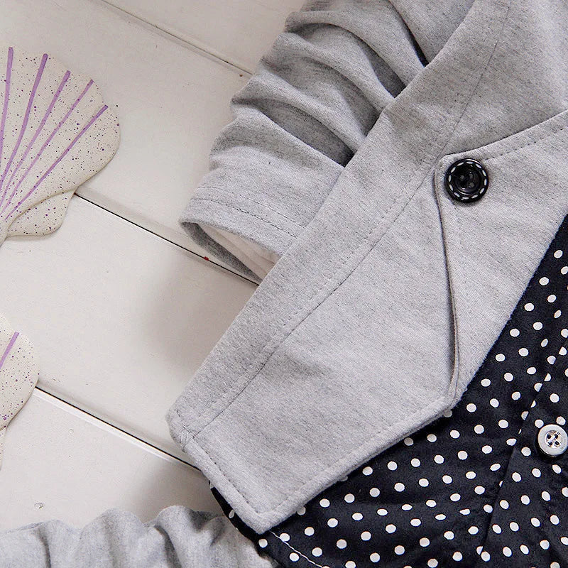 Kids Thinner Clothes Sets Spring Autumn Tracksuit Baby Boys Kid Long Sleeve Gentleman Suits Children T Shirt Pants Clothing Sets