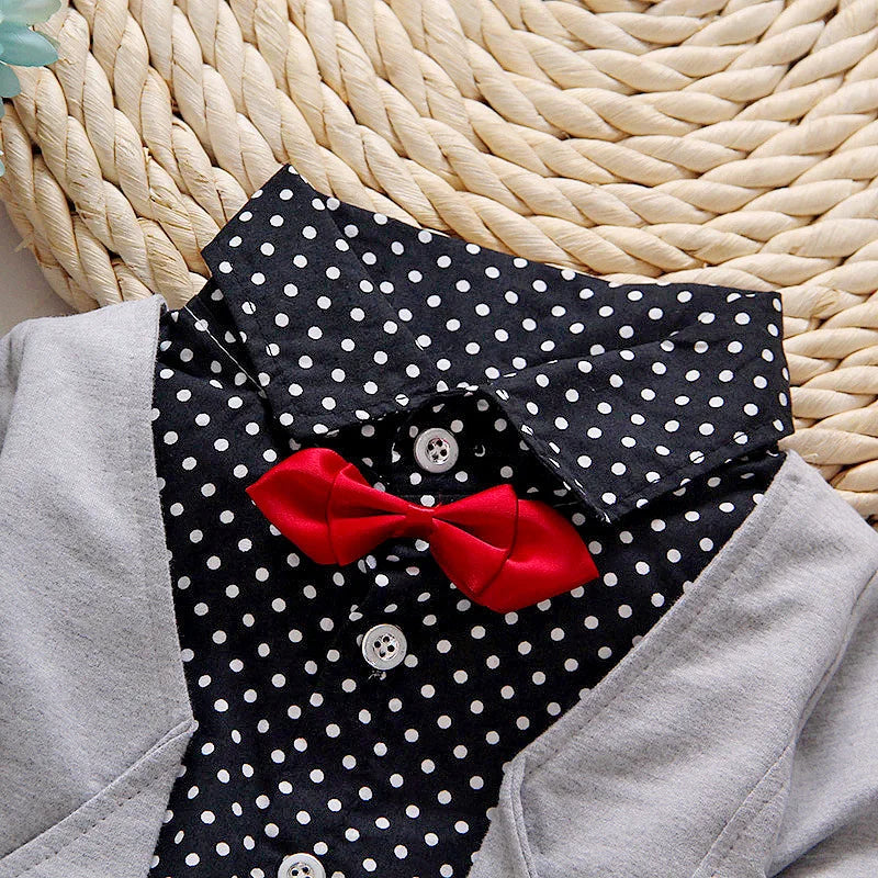 Kids Thinner Clothes Sets Spring Autumn Tracksuit Baby Boys Kid Long Sleeve Gentleman Suits Children T Shirt Pants Clothing Sets