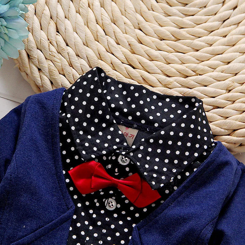 Kids Thinner Clothes Sets Spring Autumn Tracksuit Baby Boys Kid Long Sleeve Gentleman Suits Children T Shirt Pants Clothing Sets