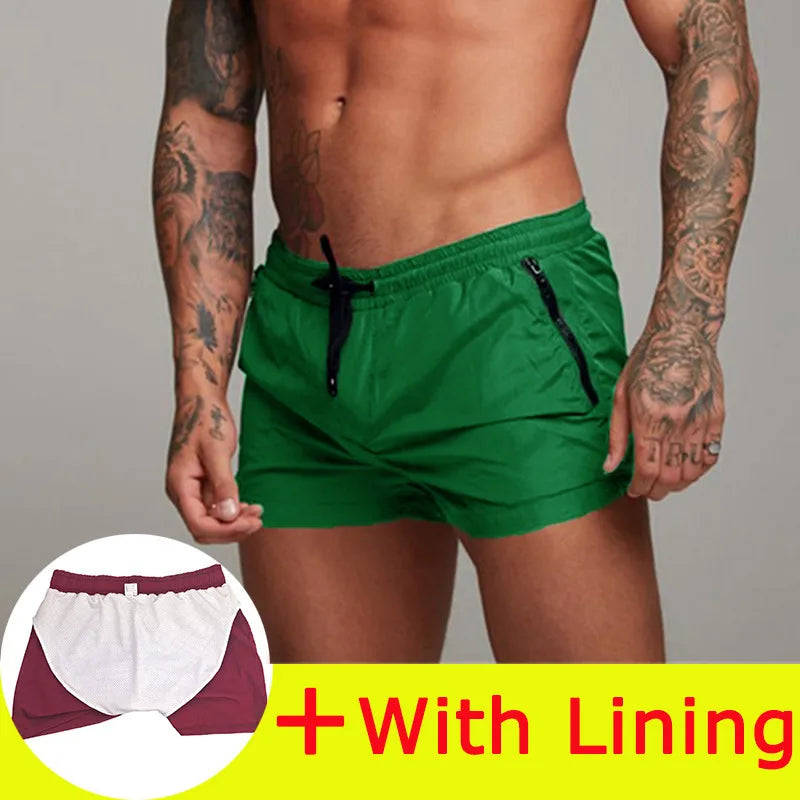 2025 Man Beach shorts Quick Dry Swimming Shorts gay Swimwear Man Swimsuit Swim Trunks Summer Bathing Beach Wear Surf Boxer mayo
