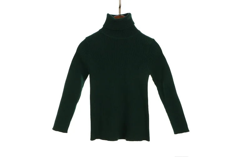 2024 New Sweater Kids Sweaters Autumn Girls Turtleneck Sweaters 1-6Yrs Baby Boys Pullover Winter Knitted Bottoming Boys Sweaters