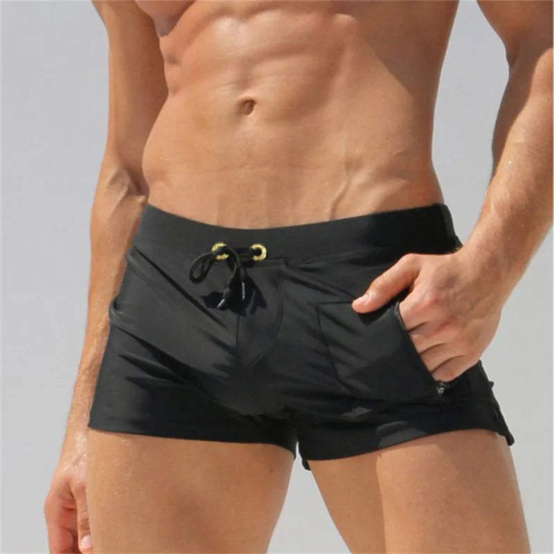 Summer Brand Man Swimwear Men's Swimsuits Surf Board Beach Wear Men Briefs Swimming Trunks Boxer Shorts Swim Suits Gay Pouch