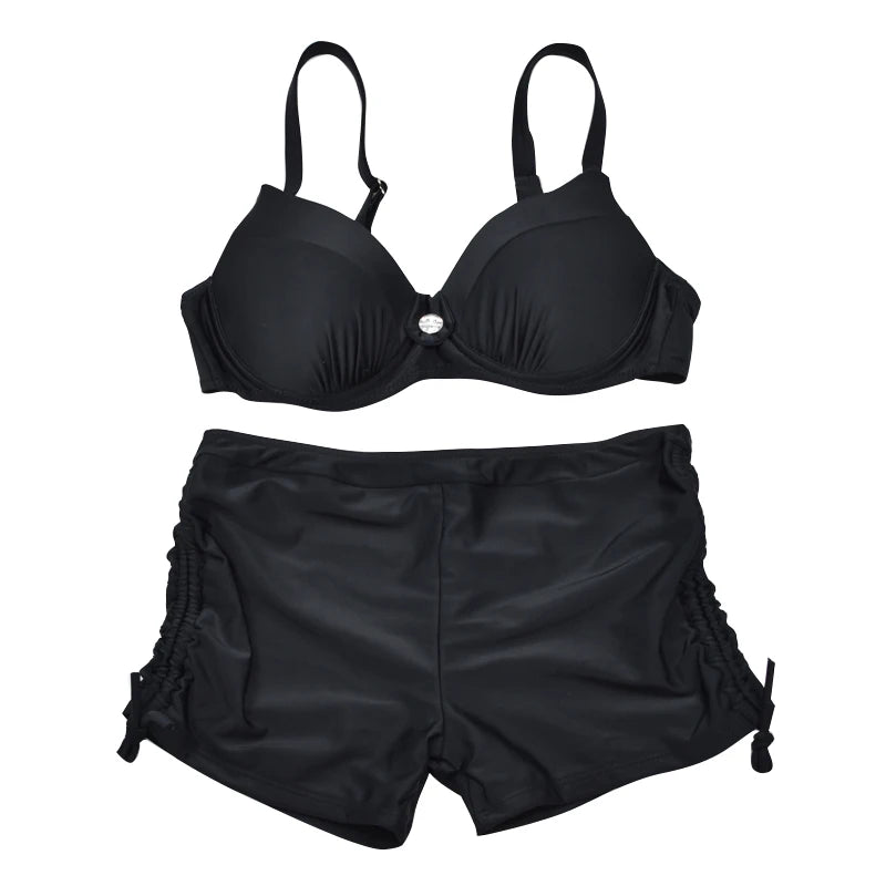 New Sexy Neon Swimwear Women Swimsuit Two Pieces Tankini Push Up Bathing Suit Tankinis With Shorts Mujer Womens Swim Suits Trunk
