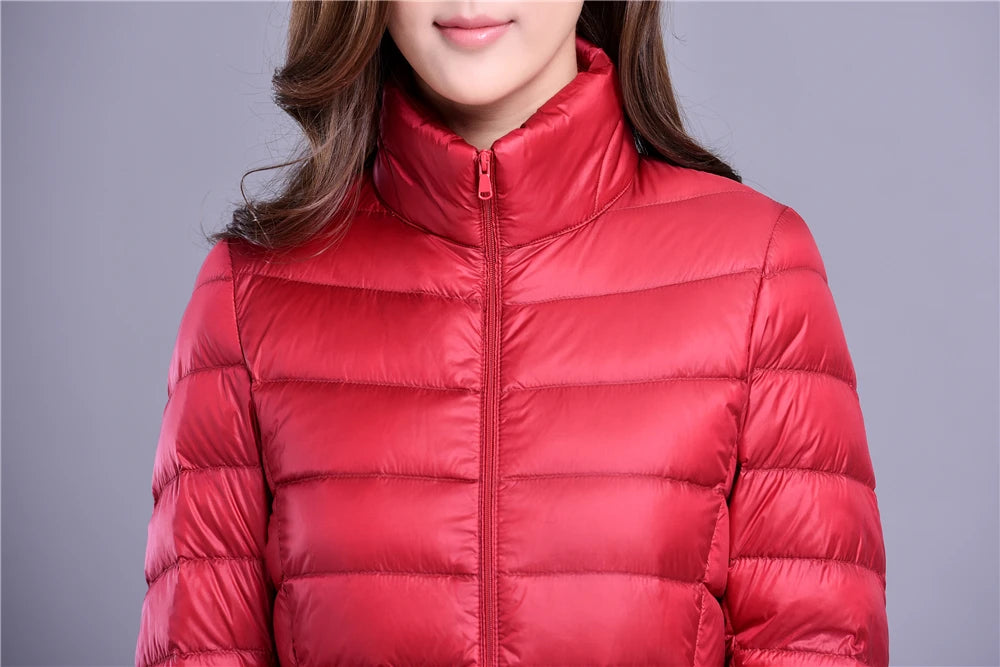 Women Spring Jacket Fashion Short Ultra Lightweight Packable Puffer Coats 15 Colors Female Down Warm Korean Slim Fit Parkas 5XL