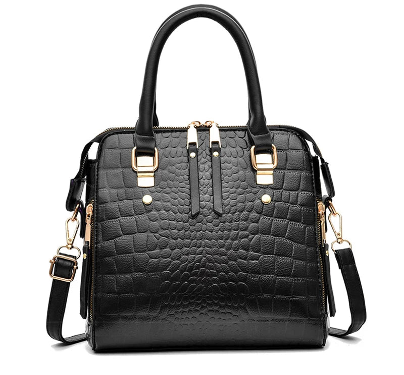 Yogodlns Luxury Crocodile Pattern Handbag Women Winter New PU Leather Tassel Shoulder Bag Brands Design Handle Bag Lady Purse