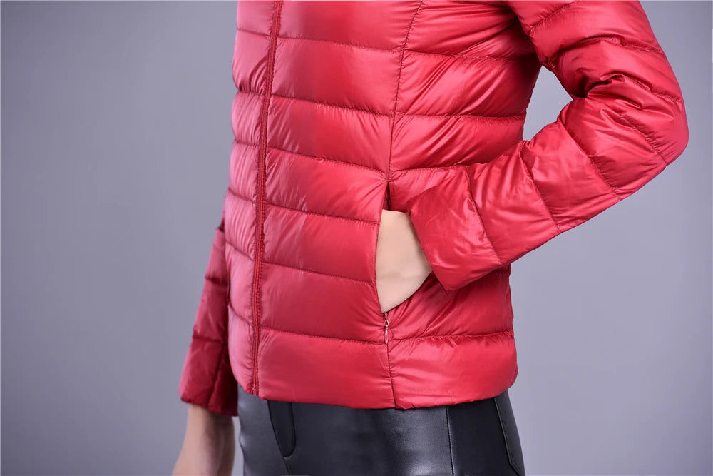 Women Spring Jacket Fashion Short Ultra Lightweight Packable Puffer Coats 15 Colors Female Down Warm Korean Slim Fit Parkas 5XL