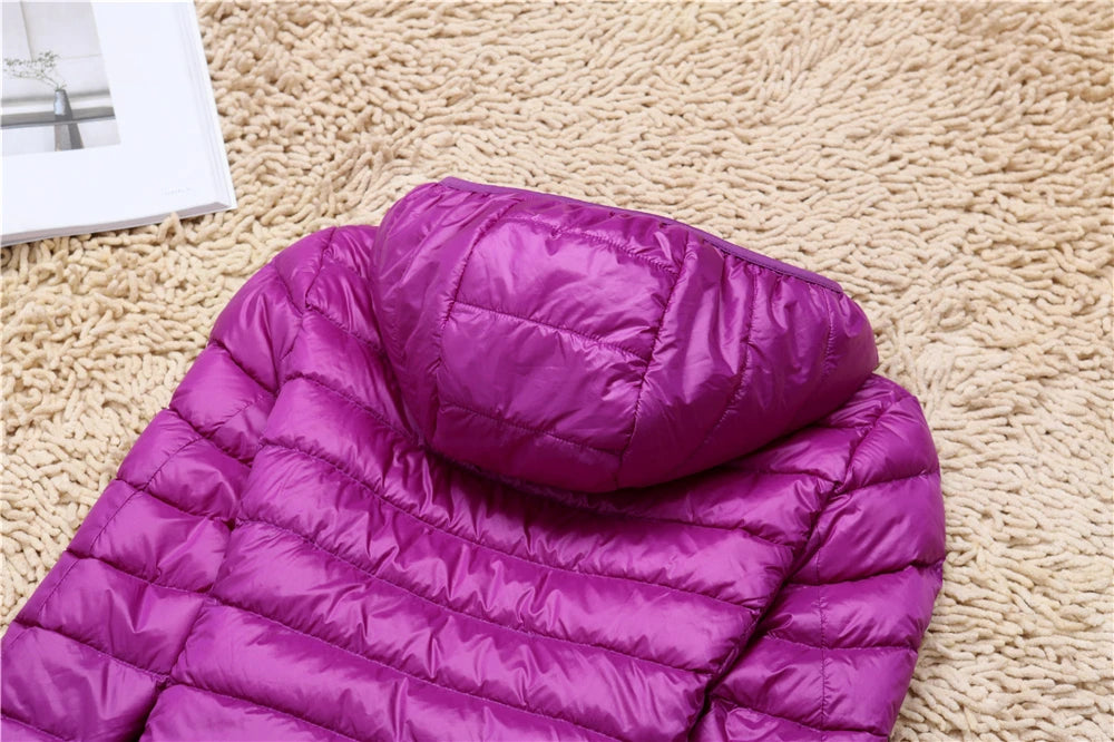 Women Puffer Jacket 15 Colors Plus Size 5XL 6XL 7XL 2025 New Spring Autumn Female Ultra Lightweight Packable Hooded Down Coats