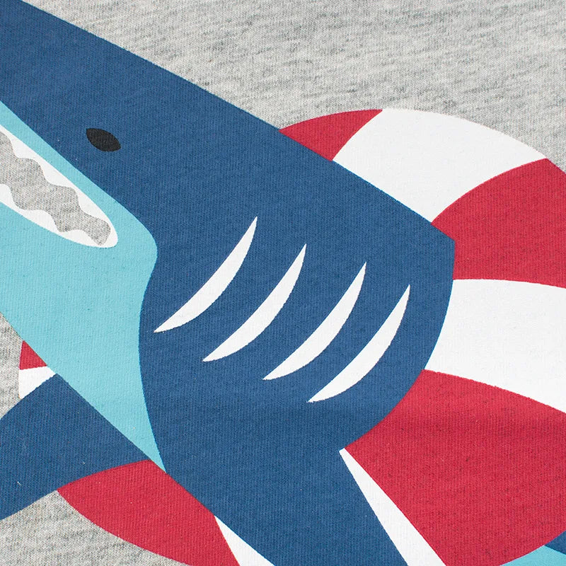 2024 Summer Children 3D Cartoon T-shirt for Boy Animal Printing Dinosaur Shark Boys T Shirt Girls Tops Tees Cartoon Kids Clothes