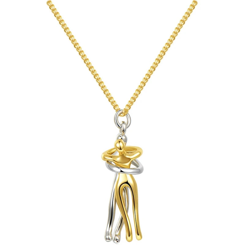Exquisite Couple Hugging Pendant Necklace For Women Fashion Pendants For Couple Necklace Love Valentine's Day Jewelry