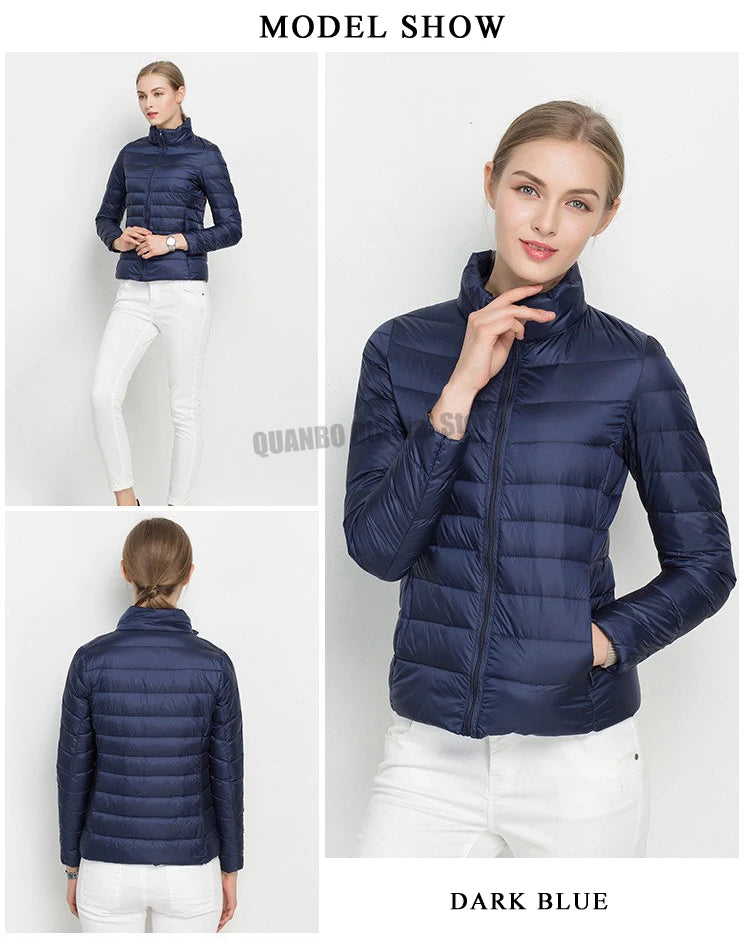 Women Spring Jacket Fashion Short Ultra Lightweight Packable Puffer Coats 15 Colors Female Down Warm Korean Slim Fit Parkas 5XL